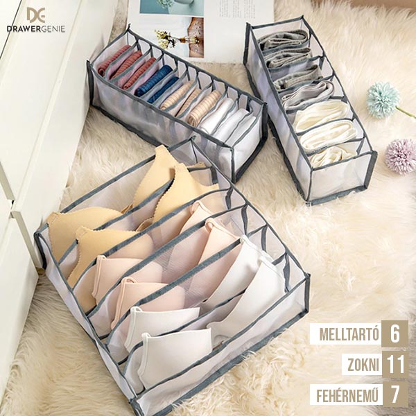 DRAWERGENIE® - 3 RÉSZES RUHARENDSZEREZŐ SZETT 1+1 GRÁTISZ
