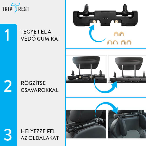 TRIPREST® – ERGONÓMIKUS AUTÓS FEJ ÉS NYAKTÁMLA